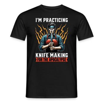 Blade Forging I'm Practicing Knife Making Forging - Männer T-Shirt - Schwarz - Vorne - AI Model Male 178 light (178cm)