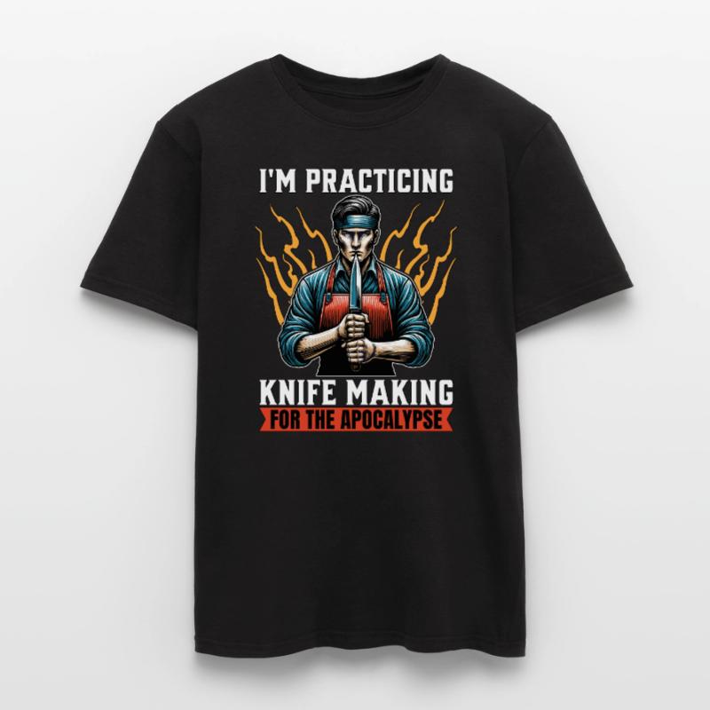 Blade Forging I'm Practicing Knife Making Forging Männer T-Shirt