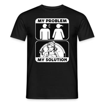 Bladesmith My Problem My Solution Pictogram Mom - Men's T-Shirt - black - Front - AI Model Male 178 light (178cm)