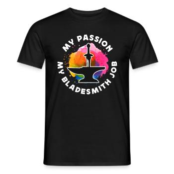 Bladesmith Ma passion Mon forgeron de lames Blade Crafter - T-shirt homme - noir - Devant - AI Model Male 178 light (178cm)