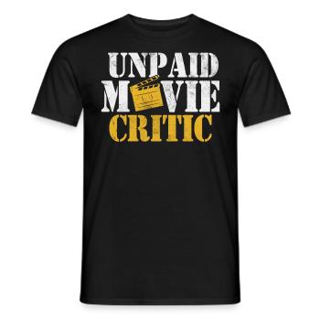 Unpaid Movie Critic Funny Cinematography Film - Men's T-Shirt - black - Front - AI Model Male 178 light (178cm)