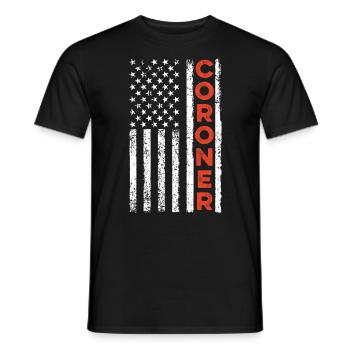 Gerichtsmediziner USA Flagge Strafverfolgung Patriotischer Stellvertreter - Männer T-Shirt - Schwarz - Vorne - AI Model Male 178 light (178cm)