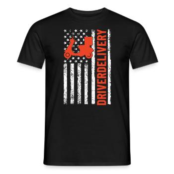 Lieferfahrer USA Flagge Lustig Lieferung Patriotisch - Männer T-Shirt - Schwarz - Vorne - AI Model Male 178 light (178cm)