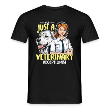 La réceptionniste n’est pas seulement une employée de cabinet vétérinaire - T-shirt homme - noir - Devant - AI Model Male 178 light (178cm)