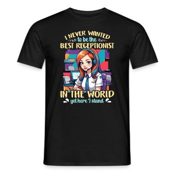 Receptionist I Never Wanted To Be The Secretary - Men's T-Shirt - black - Front - AI Model Male 178 light (178cm)
