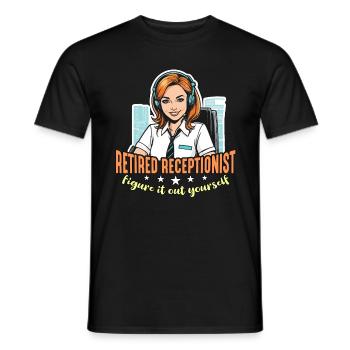 Retired Receptionist Figure It Out Office Worker - Men's T-Shirt - black - Front - AI Model Male 178 light (178cm)