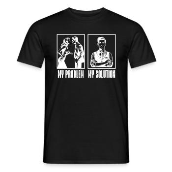 Receptionist My Problem My Solution Pictogram Dad - Men's T-Shirt - black - Front - AI Model Male 178 light (178cm)