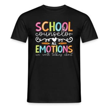 School Counselor All Emotions Are Social Workers - Men's T-Shirt - black - Front - AI Model Male 178 light (178cm)