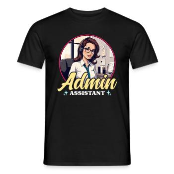Admin Assistant Office Job Receptionist Secretary - Men's T-Shirt - black - Front - AI Model Male 178 light (178cm)
