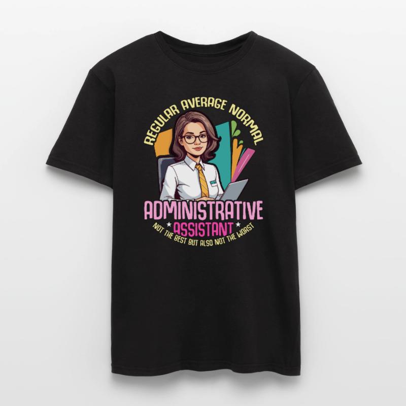 Admin Assistant Regular Average Normal Office Job Männer T-Shirt