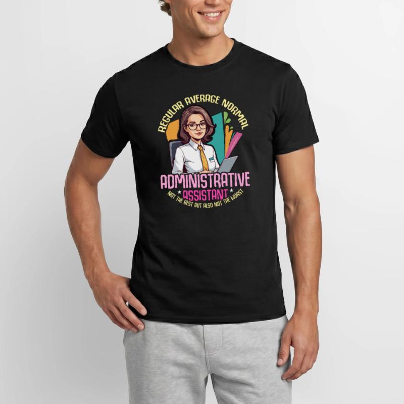 Admin Assistant Regular Average Normal Office Job Männer T-Shirt