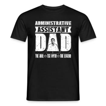 Administrative Assistant Dad The Idol Office Clerk - Men's T-Shirt - black - Front - AI Model Male 178 light (178cm)