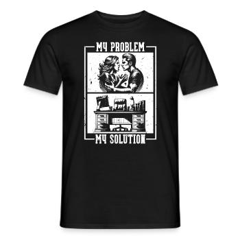 Admin Assistant My Problem My Pictogram Dad Mom - Men's T-Shirt - black - Front - AI Model Male 178 light (178cm)
