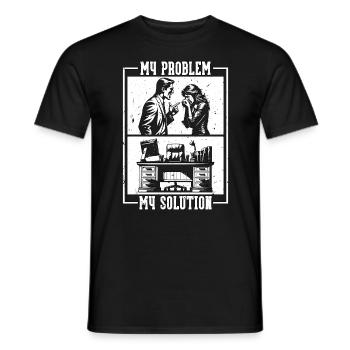 Admin Assistant My Problem My Pictogram Mom Dad - Men's T-Shirt - black - Front - AI Model Male 178 light (178cm)