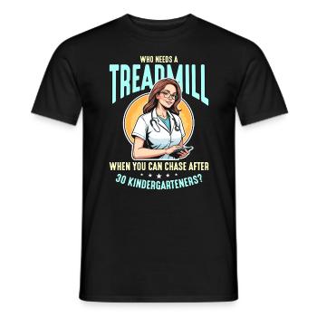 Éducateur en santé qui a besoin d’un professeur de tapis roulant - T-shirt homme - noir - Devant - AI Model Male 178 light (178cm)