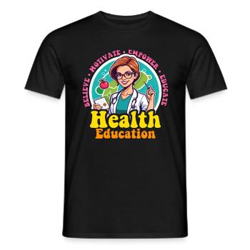 Éducateur en santé Croire Motiver Habiliter Éducateur - T-shirt homme - noir - Devant - AI Model Male 178 light (178cm)