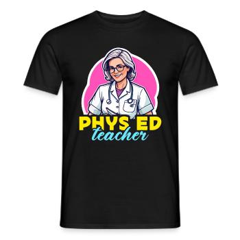 Health Educator Phys Ed Teacher Public Health - Men's T-Shirt - black - Front - AI Model Male 178 light (178cm)