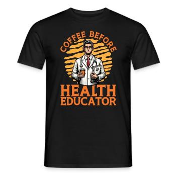 Health Educator Coffee Public Health Coffee Lover - Men's T-Shirt - black - Front - AI Model Male 178 light (178cm)