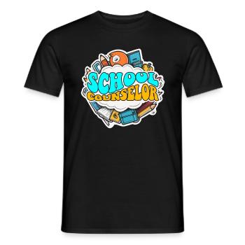 School Counselor Social Worker School Therapist - Men's T-Shirt - black - Front - AI Model Male 178 light (178cm)