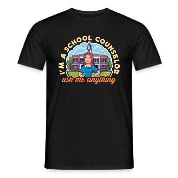 Je suis un conseiller scolaire Demandez-moi n’importe quoi Conseil - T-shirt homme - noir - Devant - AI Model Male 178 light (178cm)