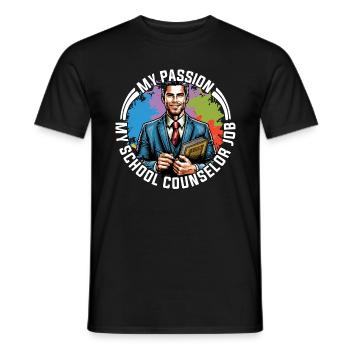 Conseillère scolaire Ma passion Ma psychologue scolaire - T-shirt homme - noir - Devant - AI Model Male 178 light (178cm)