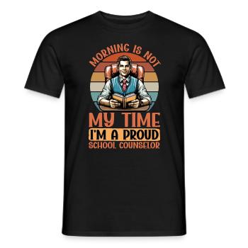 School Counselor Morning Is Not My Time Therapist - Men's T-Shirt - black - Front - AI Model Male 178 light (178cm)