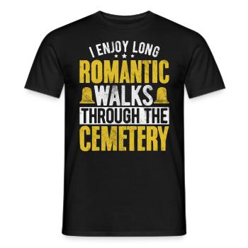 I Enjoy Long Romantic Walks Funny Embalming - Men's T-Shirt - black - Front - AI Model Male 178 light (178cm)