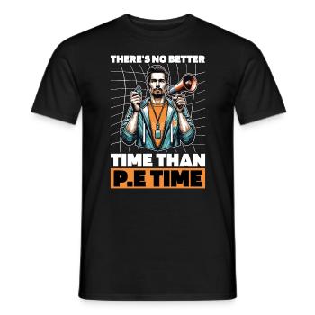 Instructeur d’éducation physique, il n’y a pas de meilleur moment pour l’enseignement de l’éducation physique - T-shirt homme - noir - Devant - AI Model Male 178 light (178cm)