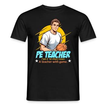 P.E Instructor P.E Teacher Noun A Personal Trainer - Men's T-Shirt - black - Front - AI Model Male 178 light (178cm)