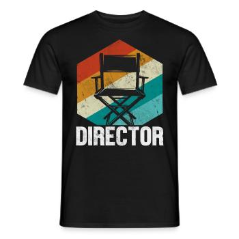 Réalisateur Drôle Cinématographie Rétro Vintage - T-shirt homme - noir - Devant - AI Model Male 178 light (178cm)