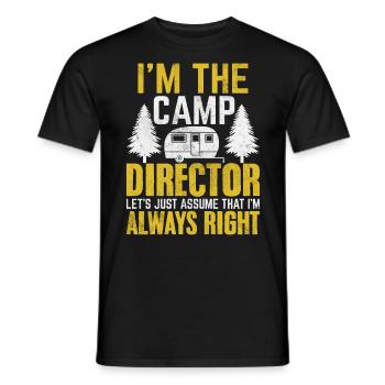 I'm The Camp Director Funny Director Camping - Men's T-Shirt - black - Front - AI Model Male 178 light (178cm)