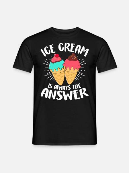 La crème glacée est toujours la réponse Funny Ice Lolly - T-shirt homme - noir