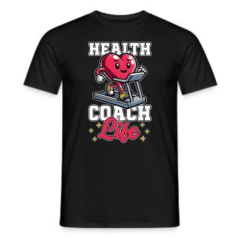 Health Coach Life Fitness Trainer Workout Lover - Men's T-Shirt - black - Front - AI Model Male 178 light (178cm)