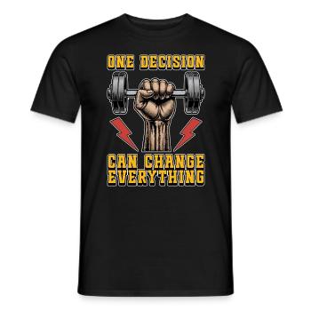 Health Coach One Decision Can Change Fitness Coach - Men's T-Shirt - black - Front - AI Model Male 178 light (178cm)