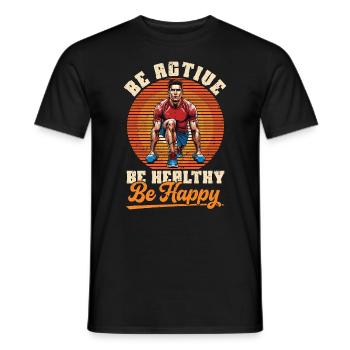 Health Coach Be Active Be Healthy Be Fitness Coach - Männer T-Shirt - Schwarz - Vorne - AI Model Male 178 light (178cm)