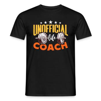 Health Coach Unofficial Life Coach Fitness Trainer - Men's T-Shirt - black - Front - AI Model Male 178 light (178cm)