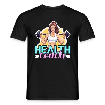 Health Coach Fitness Trainer Gym Teacher Workout - Men's T-Shirt - black - Front - AI Model Male 178 light (178cm)