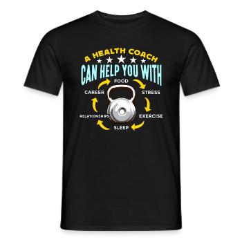 A Health Coach Can Help You With Fitness Trainer - Men's T-Shirt - black - Front - AI Model Male 178 light (178cm)
