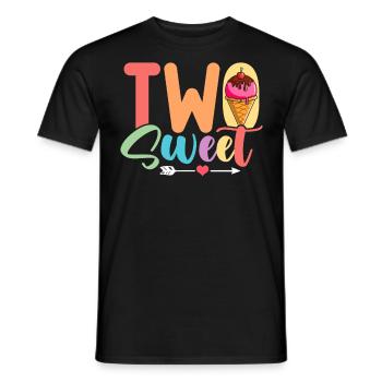 Deux glaces sucrées anniversaire deux ans congelé - T-shirt homme - noir - Devant - AI Model Male 178 light (178cm)