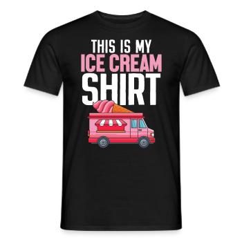 C’est mon dessert glacé gourmand sucré - T-shirt homme - noir - Devant - AI Model Male 178 light (178cm)