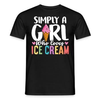 Ice Cream Girl Funny Gelato Dessert Glacé Été - T-shirt homme - noir - Devant - AI Model Male 178 light (178cm)