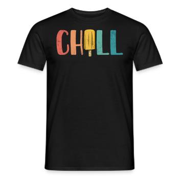 Chill Funny Frozen Dessert Retro Popsicles Summer - Men's T-Shirt - black - Front - AI Model Male 178 light (178cm)