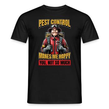 Pest Control Makes Me Happy Animal Control Officer - Männer T-Shirt - Schwarz - Vorne - AI Model Male 178 light (178cm)