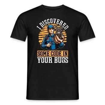 J’ai découvert des bugs de pulvérisation de code - T-shirt homme - noir - Devant - AI Model Male 178 light (178cm)