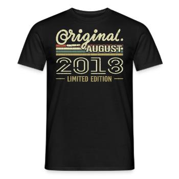 August 2018 Geburtstag August 2018 August 2018 Retro - Männer T-Shirt - Schwarz - Vorne - AI Model Male 178 light (178cm)