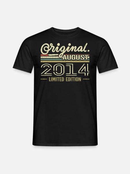 Août 2014 Anniversaire Août 2014 August 2014 Rétro - T-shirt homme - noir