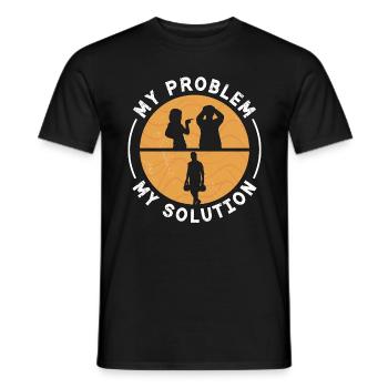 Coach Santé Mon problème Ma solution Pictogramme Papa - T-shirt homme - noir - Devant - AI Model Male 178 light (178cm)