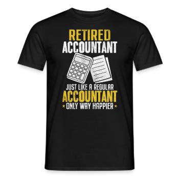Retired Accountant Funny Bookkeeper Accountant - Men's T-Shirt - black - Front - AI Model Male 178 light (178cm)