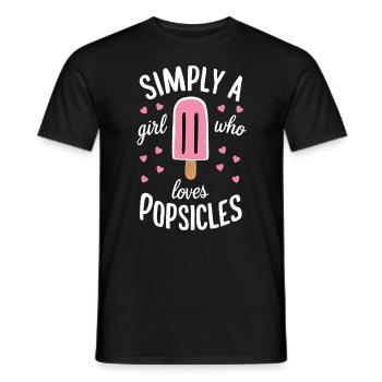 Simplement une fille qui aime les sucettes glacées drôles - T-shirt homme - noir - Devant - AI Model Male 178 light (178cm)
