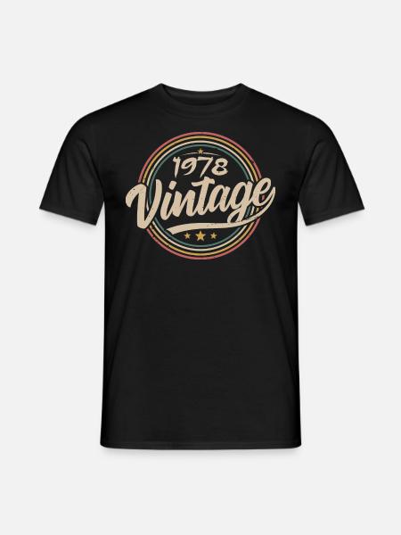 1978 Vintage 1978 Geburtstagsgeschenk - Retro Stil 1978 - Männer T-Shirt - Schwarz